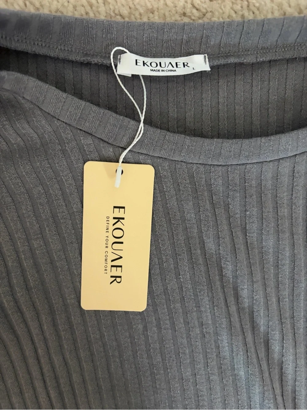 Lou & Grey Slate Ribbed Long-Sleeve Tee